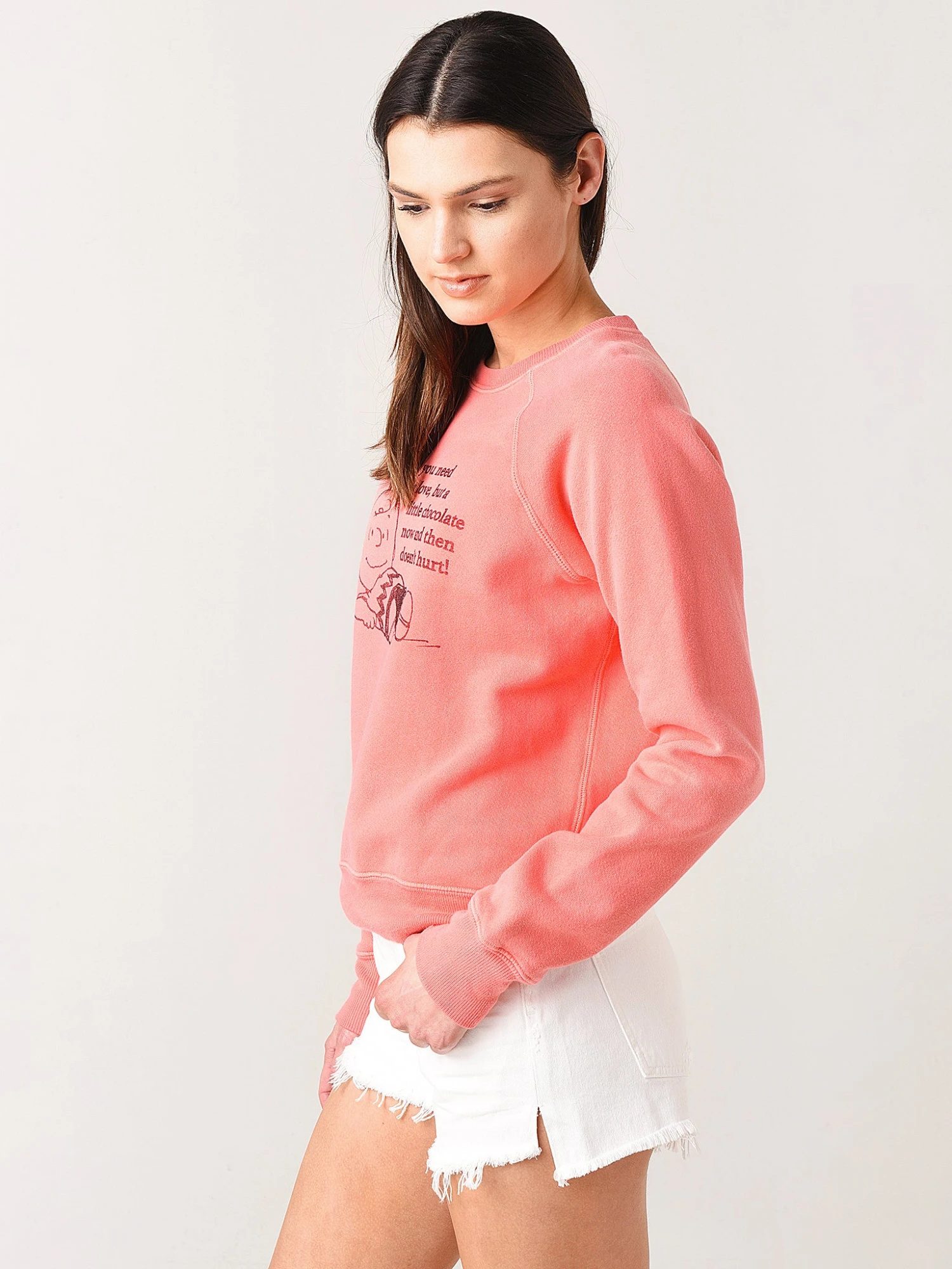 Re/Done Women's Classic Raglan "All You Need Is" Crewneck Sweatshirt 5 Re/Done Women's Classic Raglan "All You Need Is" Crewneck Sweatshirt - Image 3