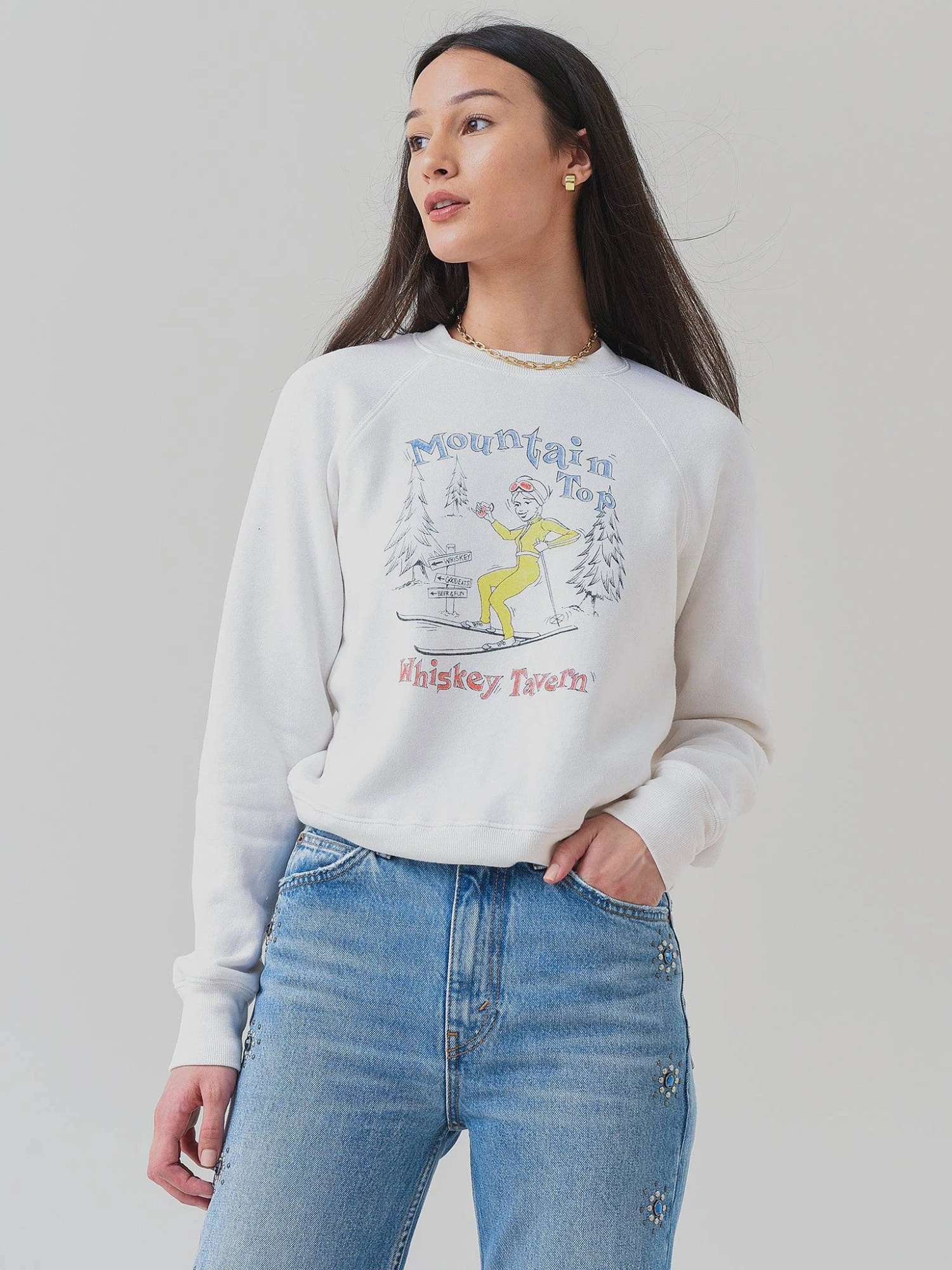 Re/Done Women's Classic Raglan Crewneck 3 Re/Done Women's Classic Raglan Crewneck
