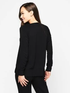 Stateside Women's Sweatshirt With Side Slits -Saintbernard Shop 130 2091 BLACKalt3
