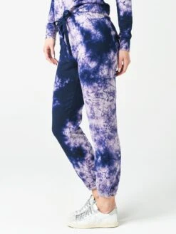 Stateside Women's Tie Dye Viscose Fleece Pant 9 Stateside Women's Tie Dye Viscose Fleece Pant -Saintbernard Shop 130 2937TDxNAVYLILACTIEDYExAlt1