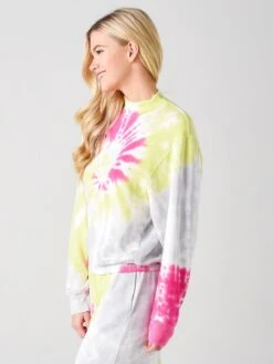 Stateside Women's Tie-Dye Viscose Fleece Mock-Neck Sweatshirt -Saintbernard Shop 130 4021TDxPARADISExAlt2 28152643