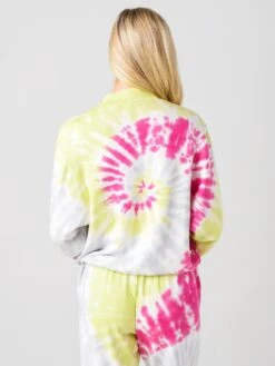 Stateside Women's Tie-Dye Viscose Fleece Mock-Neck Sweatshirt -Saintbernard Shop 130 4021TDxPARADISExAlt3 28152646