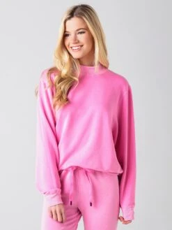 Stateside Women's Viscose Fleece Mock-Neck Sweatshirt 12 Stateside Women's Viscose Fleece Mock-Neck Sweatshirt -Saintbernard Shop 130 4021xNEONPINKxPrimary 28150706