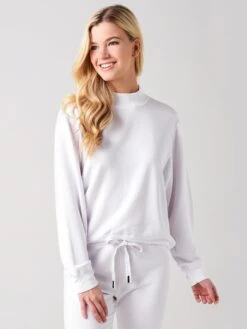 Stateside Women's Viscose Fleece Mock-Neck Sweatshirt 13 Stateside Women's Viscose Fleece Mock-Neck Sweatshirt -Saintbernard Shop 130 4021xWHITExPrimary 28150258