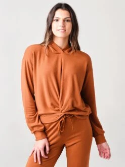 Stateside Women's Viscose-Fleece Twist Front Hoodie -Saintbernard Shop 130 4115xADOBExPrimary 17515819