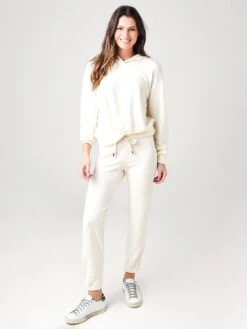 Stateside Women's Viscose-Fleece Twist Front Hoodie -Saintbernard Shop 130 4115xCREAMxAlt3 17515293