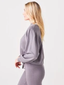 Stateside Women's Softest Fleece 3/4 Sleeve Pleated Sweatshirt -Saintbernard Shop 130 4501xASHxAlt2 45438971