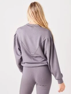 Stateside Women's Softest Fleece 3/4 Sleeve Pleated Sweatshirt -Saintbernard Shop 130 4501xASHxAlt3 45438974