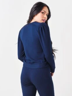 Stateside Women's Softest Fleece Blouson Sleeve Sweatshirt -Saintbernard Shop 130 4548xNEWNAVYxAlt1 49656257