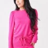Stateside Women's Softest Fleece Blouson Sleeve Sweatshirt