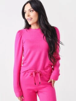 Stateside Women's Softest Fleece Blouson Sleeve Sweatshirt