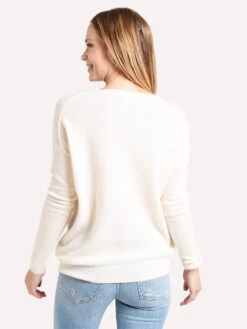 White+Warren Essential V Neck -Saintbernard Shop 17708 PEARLWHITEalt3