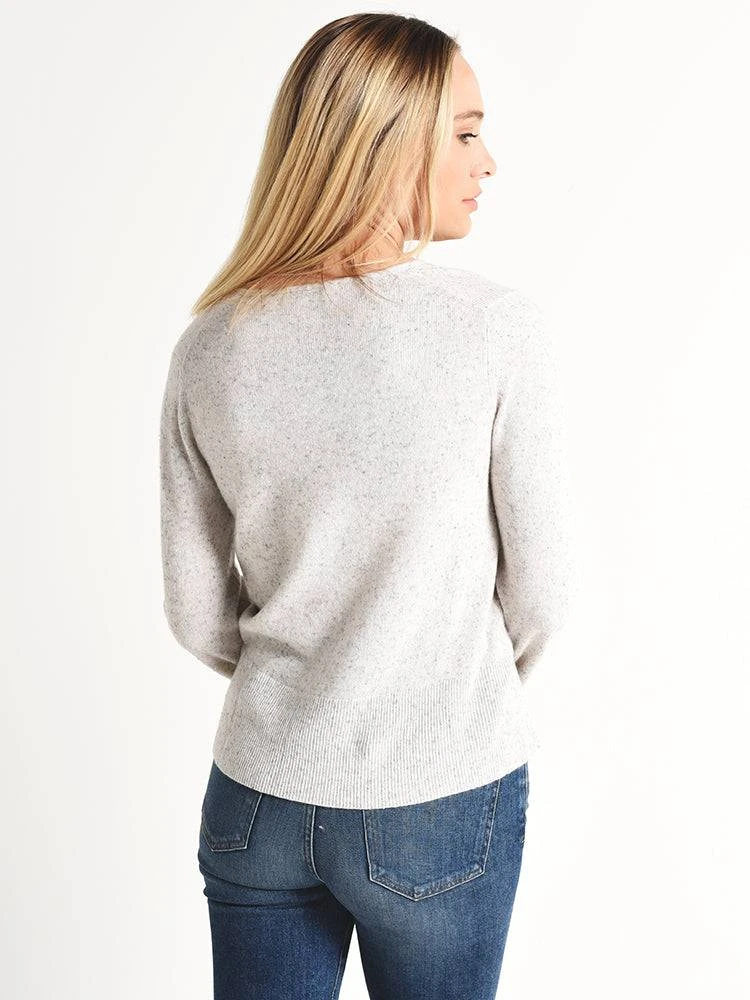 White+Warren Cashmere Slit Sleeve Tweed V Neck 6 White+Warren Cashmere Slit Sleeve Tweed V Neck - Image 4