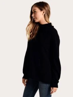 White + Warren Blouson Sleeve Rollneck Sweater -Saintbernard Shop 17747 blackalt2