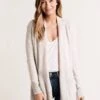 White + Warren Patch Pocket Tweed Cardigan