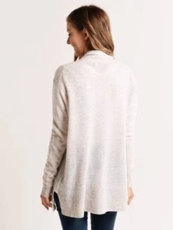 White + Warren Patch Pocket Tweed Cardigan -Saintbernard Shop 17968 pebbletweedalt3