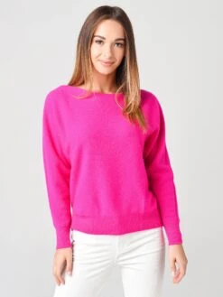 White + Warren Women's Cashmere Off Shoulder Crew Neck Sweater