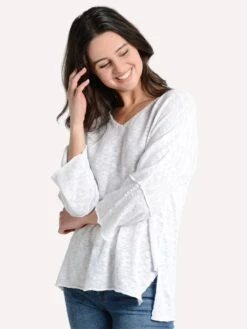 Project J V Neck Side Slit Tunic -Saintbernard Shop 19001 white 91968049 b748 4472 8d4d 35a8abd1d5be