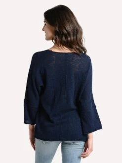 Project J V Neck Side Slit Tunic -Saintbernard Shop 19001 navyalt3