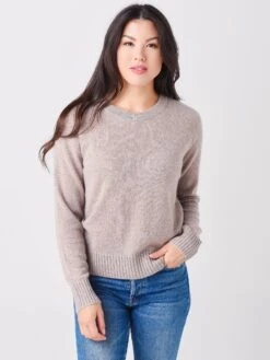 White + Warren Women's Cashmere Long Sleeve Sweatshirt -Saintbernard Shop 19281xOAKHEATHERxPrimary 45515096