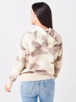 White + Warren Women's Camo Cashmere Intarsia Hoodie -Saintbernard Shop 19403xNATURALCOMBOxAlt3 45509869