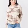 White + Warren Women's Camo Cashmere Intarsia Hoodie -Saintbernard Shop 19403xNATURALCOMBOxPrimary 45512447