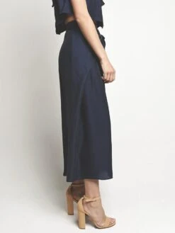 Milly Cropped Sarong Tie Pant -Saintbernard Shop 207ws03999 navyalt1