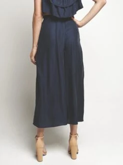 Milly Cropped Sarong Tie Pant -Saintbernard Shop 207ws03999 navyalt2