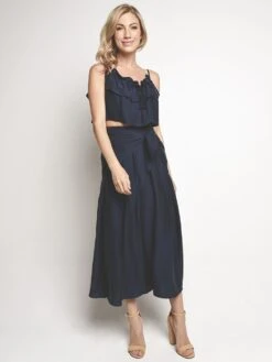 Milly Cropped Sarong Tie Pant -Saintbernard Shop 207ws03999 navyalt3