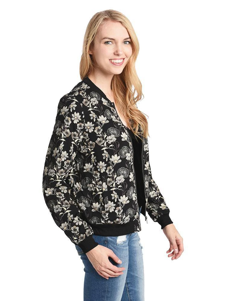 Skies Are Blue Flower Printed Bomber Jacket 6 Skies Are Blue Flower Printed Bomber Jacket - Image 4