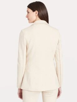 Ecru Ponte Single Button Blazer -Saintbernard Shop 2418pr barleytweedalt1