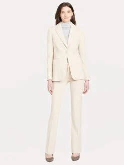 Ecru Ponte Single Button Blazer -Saintbernard Shop 2418pr barleytweedalt2