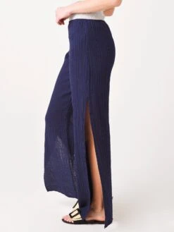 Stark X Women's Pocket Front Slit Pant -Saintbernard Shop 3106XCSOLxNAVYxAlt2 29184401