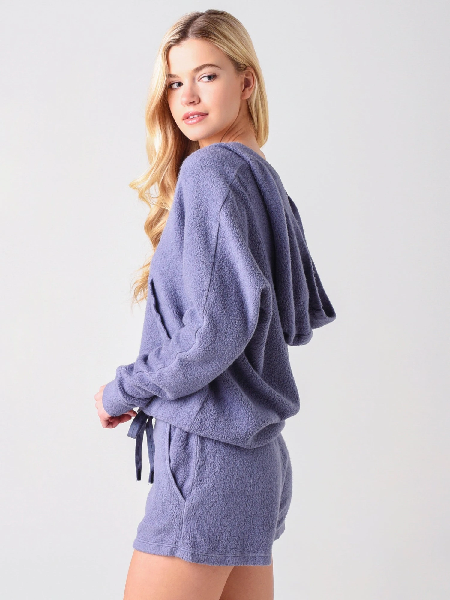 Stateside Women's Sherpa Front Overlap Hoodie 5 Stateside Women's Sherpa Front Overlap Hoodie - Image 3