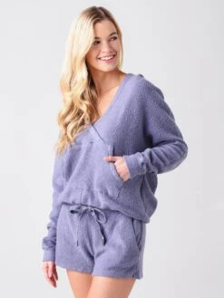 Stateside Women's Sherpa Front Overlap Hoodie