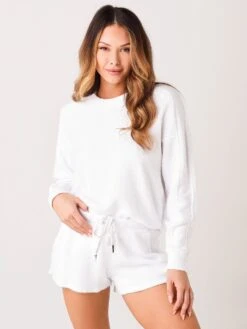 Stateside Women's Sherpa Panel Sleeve Sweatshirt 11 Stateside Women's Sherpa Panel Sleeve Sweatshirt -Saintbernard Shop 336 4365xWHITExPrimary 30564928