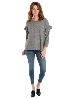 Current Elliot The Ruffle Sweatshirt -Saintbernard Shop 9065 1330 heathergreyw polkastaralt3