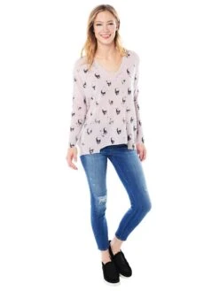 Skull Cashmere Hollis Sweater 11 Skull Cashmere Hollis Sweater -Saintbernard Shop 91235 wallflower charcoalskullsalt3