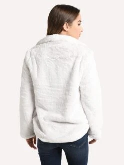 Dylan Women’s Shearling Faux Fur Love Jacket -Saintbernard Shop 91W179SFF VINTAGEWHITEalt2