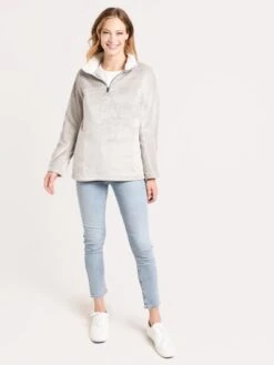 Dylan Dream Sherpa Zip Pullover 9 Dylan Dream Sherpa Zip Pullover -Saintbernard Shop 91W52SO GREYalt3