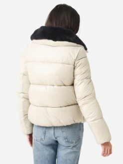 Save The Duck Women's Moma Puffer Jacket -Saintbernard Shop D30974W LUCK15 SxRAINYBEIGExAlt3 83447040