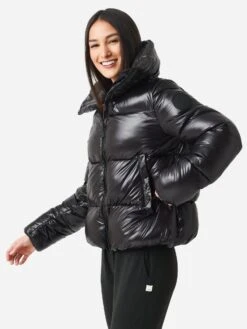 Save The Duck Women's Isla Puffer Jacket -Saintbernard Shop D39370W LUCK15 SxBLACKxAlt3 83447365