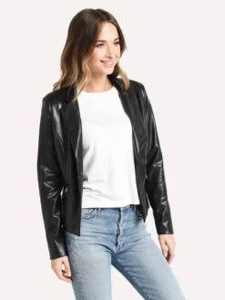 David Lerner New York Vegan Blazer With Zipper Details -Saintbernard Shop DAJ0160 BLACKalt1