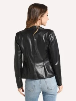 David Lerner New York Vegan Blazer With Zipper Details -Saintbernard Shop DAJ0160 BLACKalt2