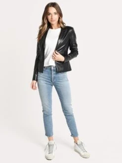 David Lerner New York Vegan Blazer With Zipper Details -Saintbernard Shop DAJ0160 BLACKalt3