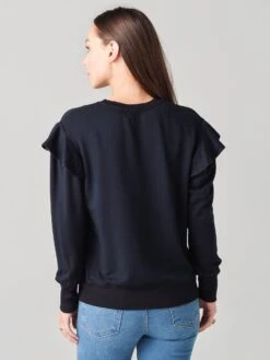 Sundry Ruffle Sweatshirt -Saintbernard Shop F20 3H L07xBLACKxAlt2 18112037