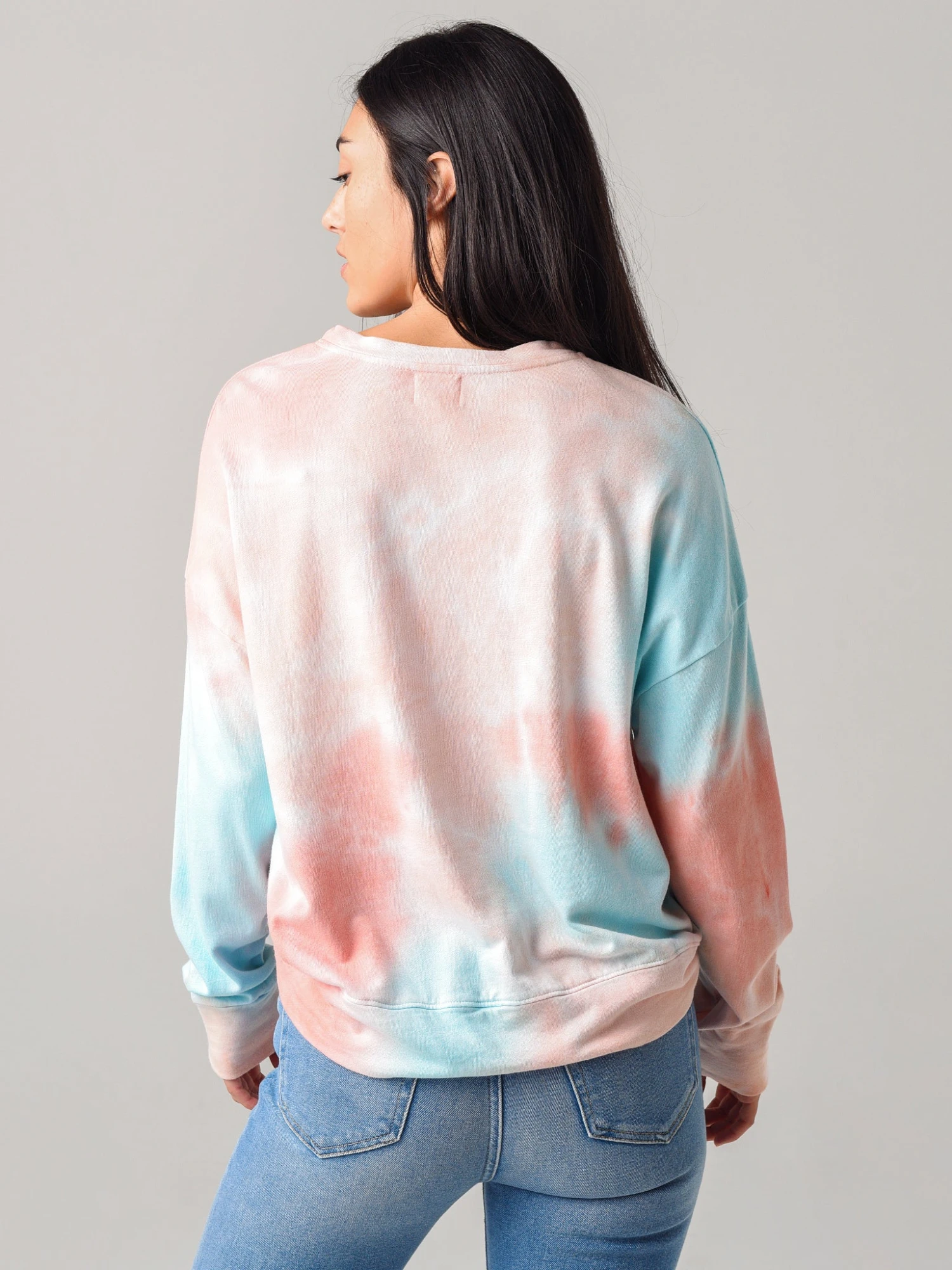 Sundry Women's Multicolor Tie-Dye Terry Oversize Sweatshirt 5 Sundry Women's Multicolor Tie-Dye Terry Oversize Sweatshirt - Image 3