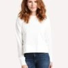 English Factory Women's French Terry Long Sleeve High Low Sweatshirt