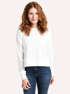 English Factory Women's French Terry Long Sleeve High Low Sweatshirt