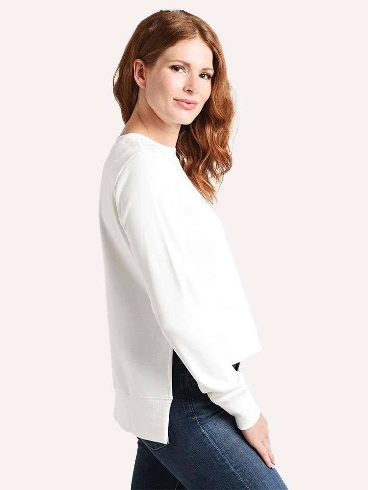 English Factory Women's French Terry Long Sleeve High Low Sweatshirt 5 English Factory Women's French Terry Long Sleeve High Low Sweatshirt - Image 3